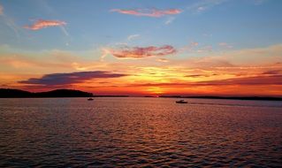 orange sunset over northern new york