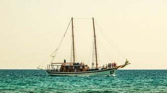 Boat floating in a sea