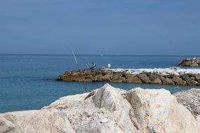 white cliffs by the sea in Italy