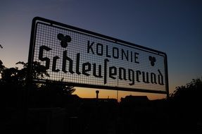 Picture of the sign at the sunset