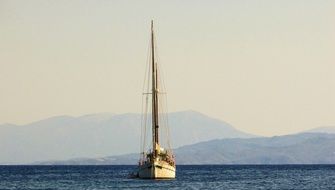 sailboat off the coast of Greece