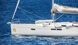 white yacht in the meditarranean sea