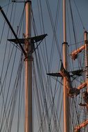 masts of the Sailboat close up