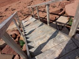 wooden staircase on the beach to prince edward island