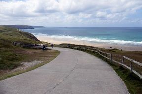 road to sandy beach in cornwall