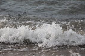 surf of the baltic sea close up