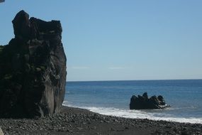 beach on madeira on a sunny day