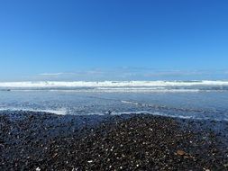 Landscape of pebbles on a coast