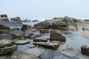 coast with rocks of Galicia, Spain