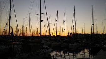 Tennerifie Boats silhouette sunset