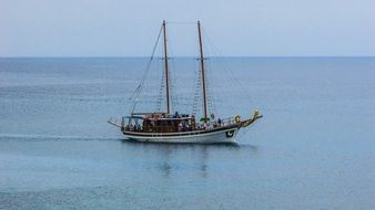 sea boat near the cape greco