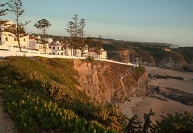 landscape of Portugal beach at the Sunset