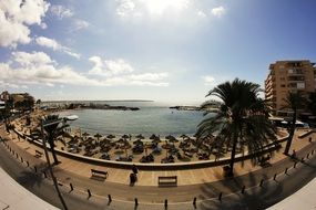 optical panorama of a beach in Mallorca