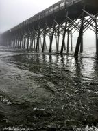 fog under the ocean pier