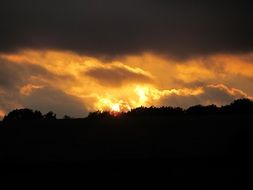 dramatic yellow sunset