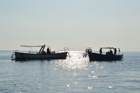boats on the calm sea