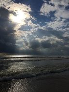 stormy sky over the beach