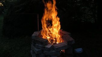 wonderful Fire on a Camping