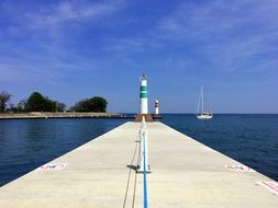 Lake Lighthouse Sailboat