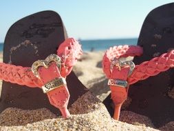 Picture of Sandals on a Beach