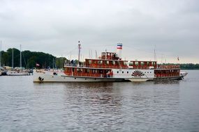 big pleasure boat near the Baltic coast