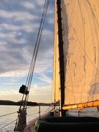 sailboat at sunset in maine