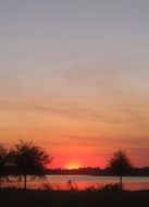tranquil red sunset
