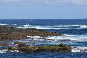 coast of the atlantic ocean with waves