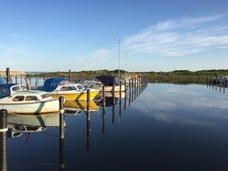 moored Boats at coastline, denmark