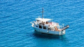 floating touristic boat in Greece