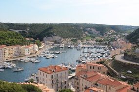 beautiful coastal city at scenic bay, France, Corsica