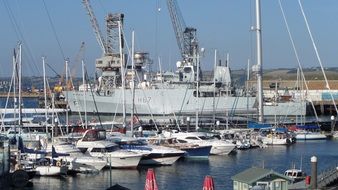 boats and ships in the harbor
