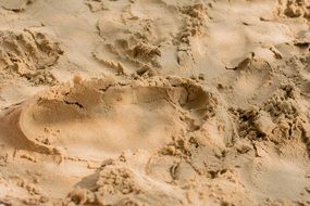 Sand Footprint Traces Imprint