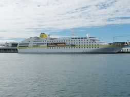 Ship in the port of Reykjavik in Iceland