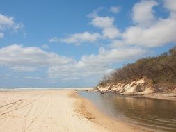 panorama view of the sandy beach in Queensland, Australia