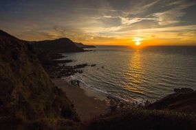 Rocky beach in England