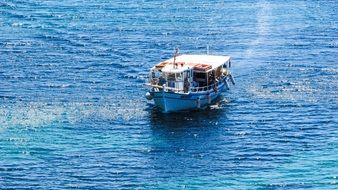 cruise touristic boat in the blue sea