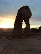 desert moab at bright sunset