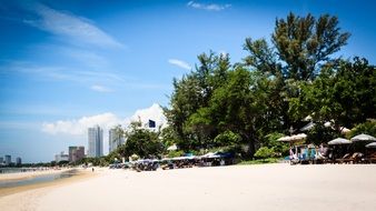 skyscrapers near the beach in thailand
