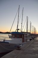 sailing boats in proto at sunrise