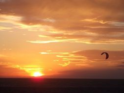 Kitesurfing at Sunset