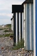 colored beach hut