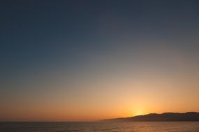 landscape of sunset over the beach in santa monica