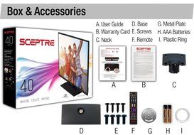 SCEPTRE X405BV-F 40" LED Class 1080P HDTV with ultra slim metal brush bezel, 60Hz, Built-in Digital Tuner N3