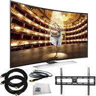 Samsung UN55HU9000 Curved 55-Inch 4K Ultra HD 120Hz 3D Smart LED TV + Ultra-Slim Flat Mount + Two 12 Feet HDMI...
