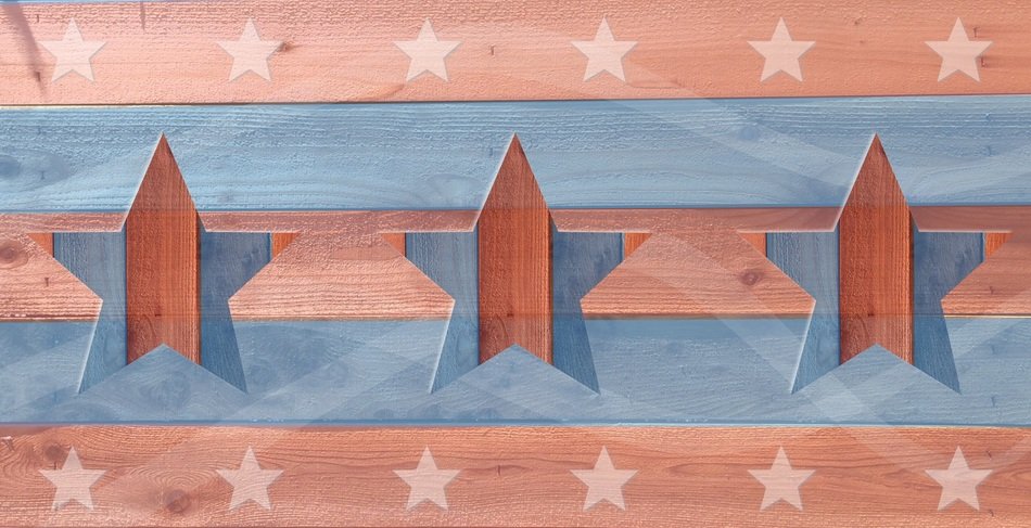 decoration of the fence for Independence Day