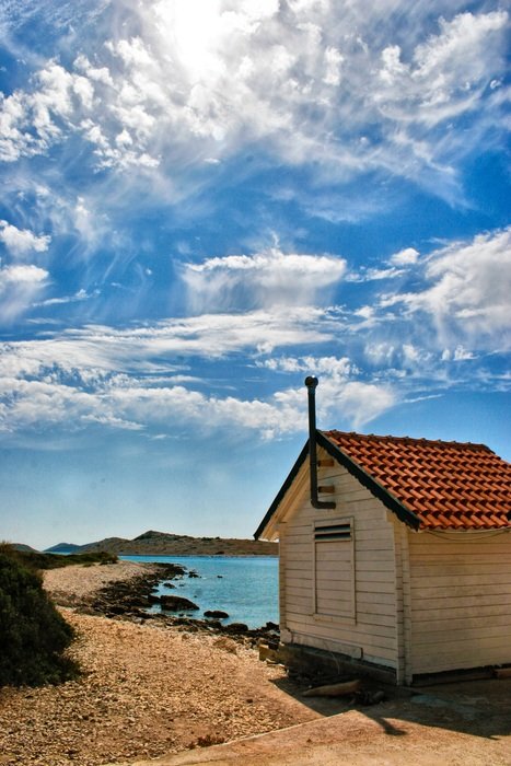 Hut near the water in Croatia