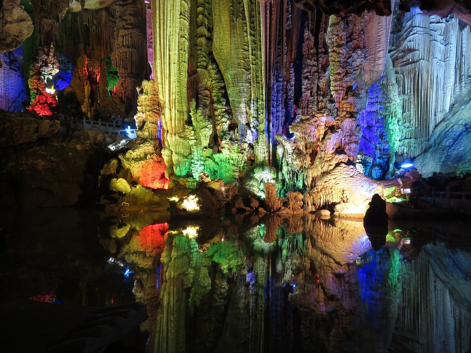 cave with bright stones