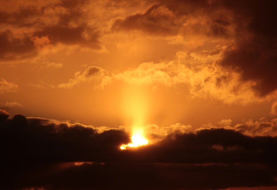 sunset in the dark clouds