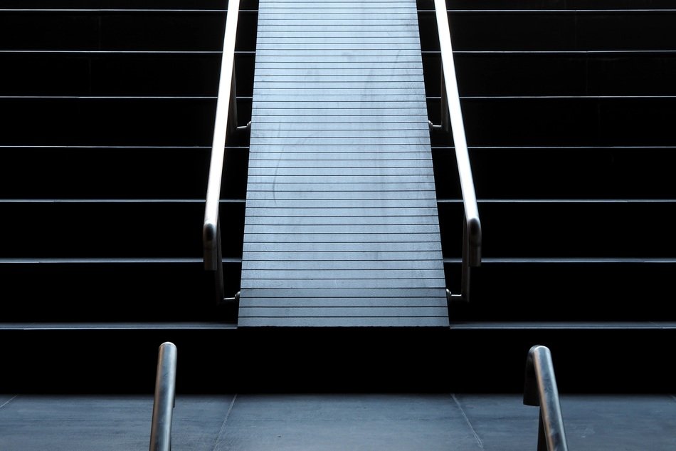 closeup dark staircase